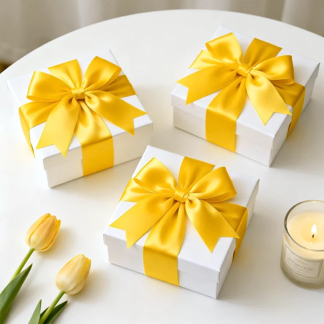 Alt view image 5 of 7 - Yellow Satin Ribbon - 1-1/2'' x 100 Yards for Gift Wrapping | Use for Crafts Sunflower Making Bouquets Wreaths Bows Wedding Birthday Easter Graduation Thanksgiving Christmas Decor 2 Rolls
