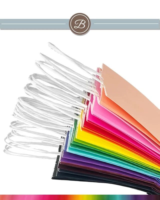 Alt view image 3 of 7 - r 32Pcs Paper Gift Bags with Handles, 16 Different Senior Colors | 32Pcs, Multiple Uses, 8.3"x6"x3.15", Small Size