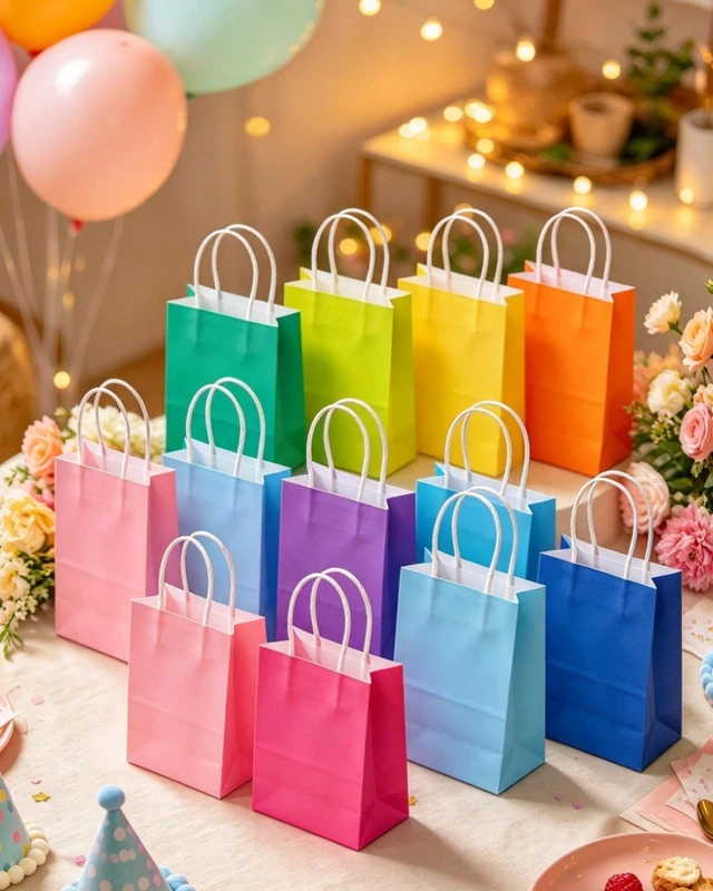 Alt view image 6 of 7 - r 32Pcs Paper Gift Bags with Handles, 16 Different Senior Colors | 32Pcs, Multiple Uses, 8.3"x6"x3.15", Small Size