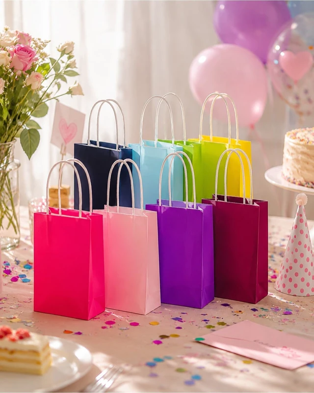 Alt view image 7 of 7 - r 32Pcs Paper Gift Bags with Handles, 16 Different Senior Colors | 32Pcs, Multiple Uses, 8.3"x6"x3.15", Small Size