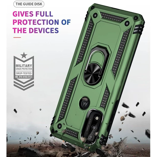 Alt view image 3 of 6 - for Moto G Pure Phone Case, Moto G Power 2022 Case with HD Screen Protector, Military Grade Protective Cases with Ring for Moto G Pure (Army Green)