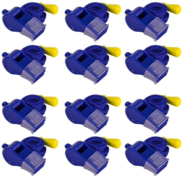 Main image of 12 Pack Sport Whistles with Lanyar for Coaches, Referees and Officials, Loud Crisp Sound (12 Pcs(Blue))