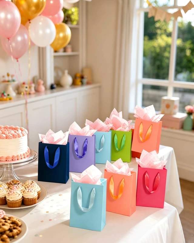 Alt view image 7 of 7 - 16PCS 16 Colors Mini Gift Bags with Tissue Paper Handles 6.3"x4.7"x2.4" Small Size Present Party Favor Bags Tissue Paper