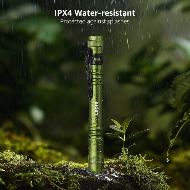 Alt view image 4 of 7 - LED Pen Flashlights, 2 Pack Mini Waterproof with Clip | Lightweight, portable pocket flashlight with clip. Ideal for inspection, work, and emergency. AAA batteries included.