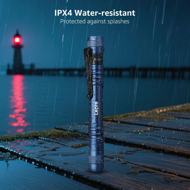 Alt view image 4 of 7 - LED Pen Flashlights, 2 Pack Mini Waterproof with Clip | Lightweight, portable pocket flashlight with clip. Ideal for inspection, work, and emergency. AAA batteries included.