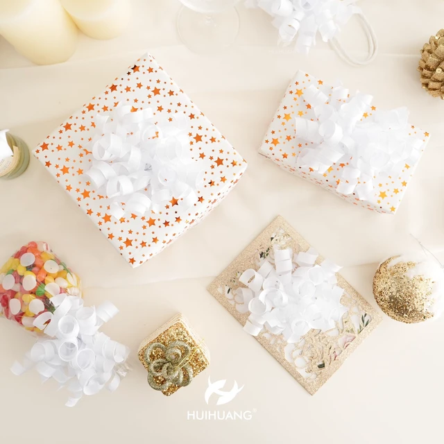 Alt view image 6 of 7 - White Bows for Gift Wrapping, White Curly Ribbon Bows Self Adhesive Burst Gift Bow for Christmas Presents, Wine Bottle, Treat Bags, Bridal Shower Wedding Party Favor - 6 Counts
