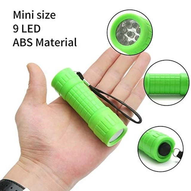Alt view image 5 of 7 - 6-Pack Small Mini Flashlight Set, 9-LED Handheld Flashlight with Lanyard,18-Pack AAA Battery Included for Kids/Night Reading/Party/Camping/Emergency/Hunting (6 Pack)
