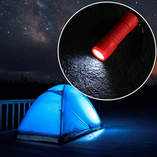Alt view image 7 of 7 - 6-Pack Small Mini Flashlight Set, 9-LED Handheld Flashlight with Lanyard,18-Pack AAA Battery Included for Kids/Night Reading/Party/Camping/Emergency/Hunting (6 Pack)
