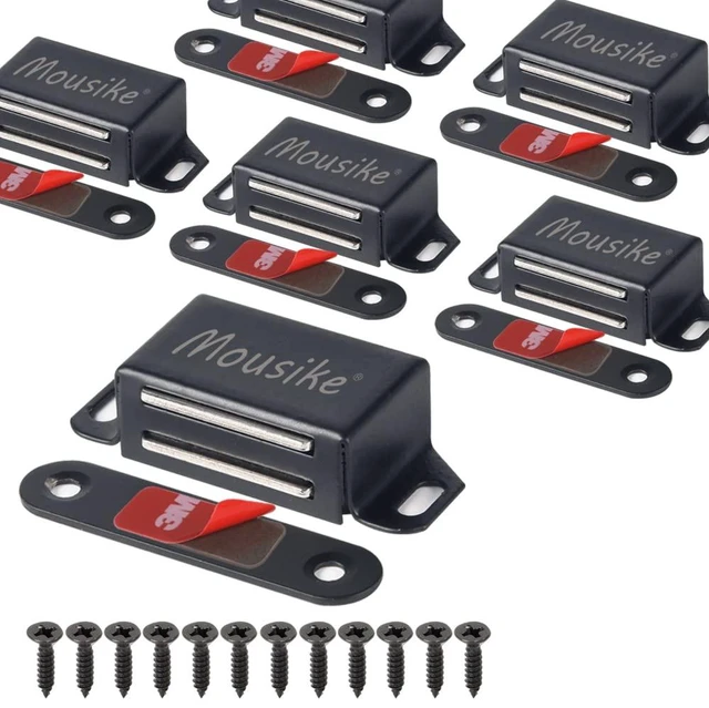 Main image of Cabinet Magnets 30lb Strong Catch for Kitchen Cupboard Door 6Pack | Strong 30lb magnetic hold keeps cabinet,cupboard,wardrobe,closet,and drawer doors securely closed,easy install,BLACK