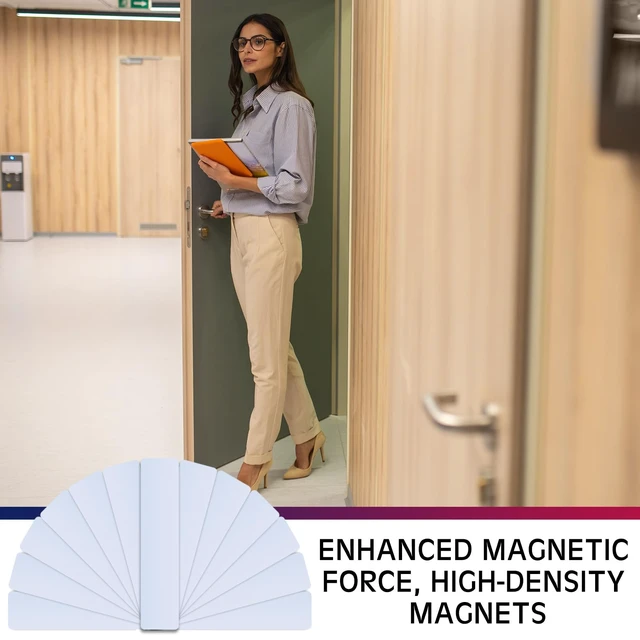 Alt view image 5 of 6 - 15 Piece Lockdown Magnetic Strips for School Door Frames, Solid | Office Classroom Door Locks Devices, Enhanced Security Emergency Layer, Easy, Smooth Latch Strips with PVC Cover