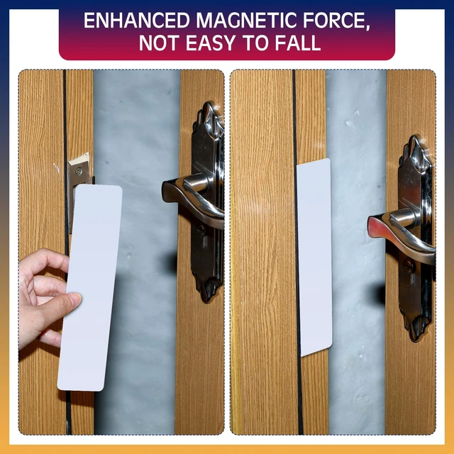 Alt view image 6 of 6 - 15 Piece Lockdown Magnetic Strips for School Door Frames, Solid | Office Classroom Door Locks Devices, Enhanced Security Emergency Layer, Easy, Smooth Latch Strips with PVC Cover