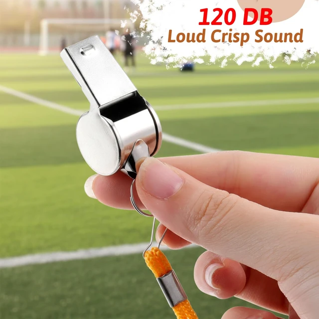 Alt view image 5 of 7 - 100 Pcs Stainless Steel Whistle with Lanyard, Whistles Bulk | Metal Referee Whistles Loud Sound for Coaches, Sports, Police, Emergency, Camping, Outdoor Activities