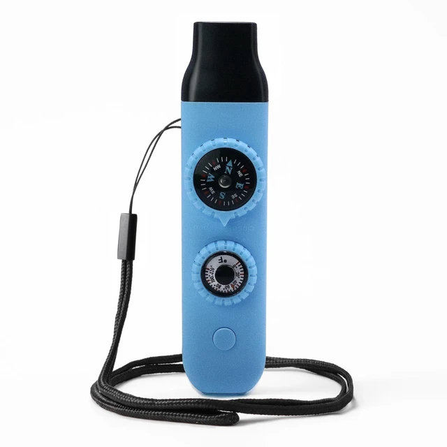 Main image of Emergency Survival Safety WhistleWhistle for Kids with Lanyard,Compass,Thermometer,Ideal for Kayaking, Boating, Hiking, Camping, Climbing(Blue)