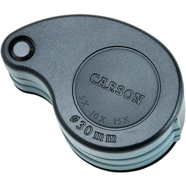 Alt view image 4 of 7 - TriView 5x/10x/15x Folding Loupe Magnifier with Built-in Case, 3-in-1 Portable Loupe Magnifying Glass - Adjustable Magnification, Great for Jewelry (TV-15)
