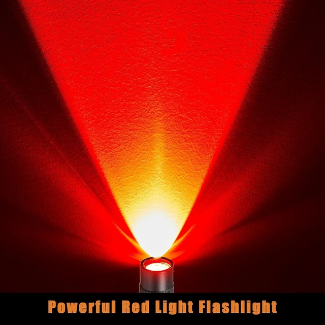 Alt view image 6 of 6 - 2 Pcs Red Light Flashlight LED Single Mode Torch for Night | Portable Compact Pen, Light Bright Torch, Clip Design, Night Astronomy, Aviation Observation, Safe Beach