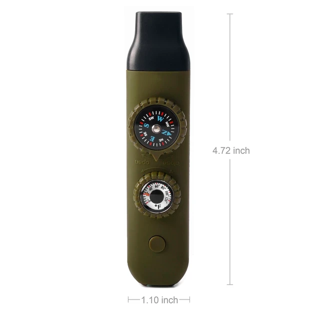 Alt view image 2 of 7 - Emergency Survival Safety WhistleWhistle for Kids with Lanyard,Compass,Thermometer,Ideal for Kayaking, Boating, Hiking, Camping, Climbing(Green)