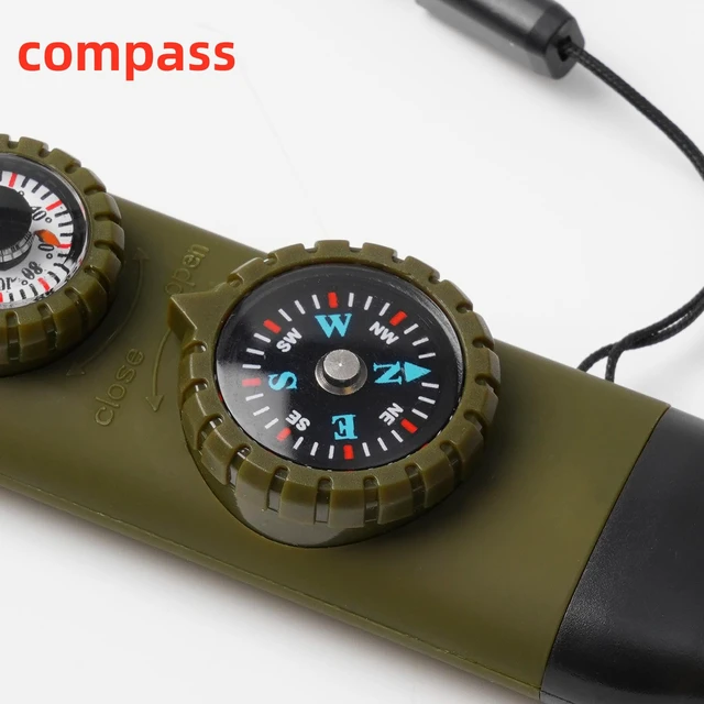 Alt view image 7 of 7 - Emergency Survival Safety WhistleWhistle for Kids with Lanyard,Compass,Thermometer,Ideal for Kayaking, Boating, Hiking, Camping, Climbing(Green)