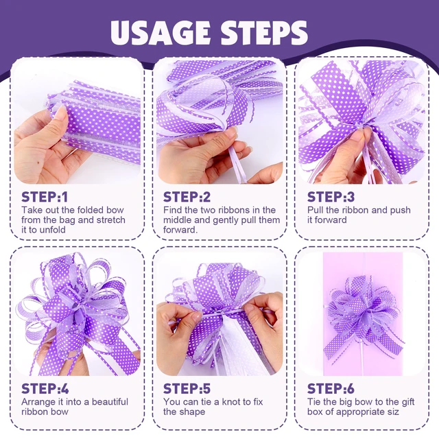 Alt view image 3 of 7 - 24 Pcs Large Pull Bows for Gift Wrapping,12 Colors 6 Inch Pull Bows for Present Wrapping Gift Baskets Flower Bouquets, Pull Ribbon Gift Bows for Party, Christmas, Valentine's Day, Wedding, Birthday.