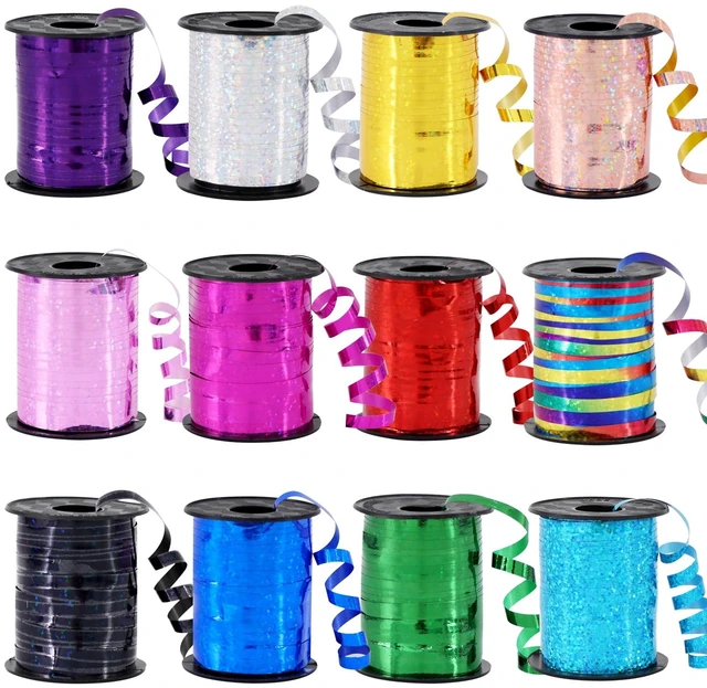 Main image of 12 Assorted Colors Curling Ribbons Set,Rainbow Balloons Strings,1/5 ''Thin 264yds for Gift Wrapping Birthday Wedding Halloween Christmas Party Decoration (MIX-RIBBON-01)