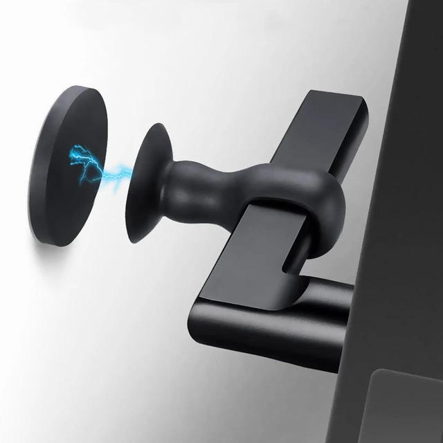 Main image of 2 Packs Magnetic Door Stopper Silica Gel Door Suction Punch-Free New Silicone Magnetic Handle Anti-Collision Pad Home Bathroom Bedroom Door Resistance Silent for Lever Lock (Black)