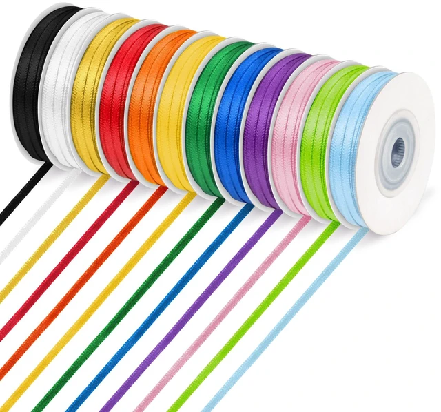Main image of Rainbow Satin Ribbon, 1/8 Inch Thin Ribbon 328 Yards Double Face Ribbon | 12 Colors, Colorful Ribbon for Gift Wrapping, Flower Bouquet, DIY Crafts, Happy Birthday Party Wedding Decoration Hair Bows