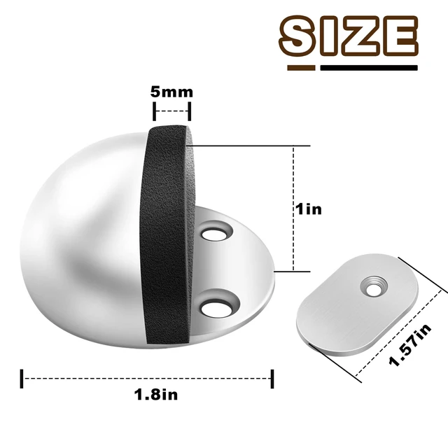 Alt view image 2 of 7 - 4 Pack Magnetic Door Stop Self Adhesive Floor Mounted Door Stoppers Magnetic Door Catch Holder Dome Doorstop for Bottom, White
