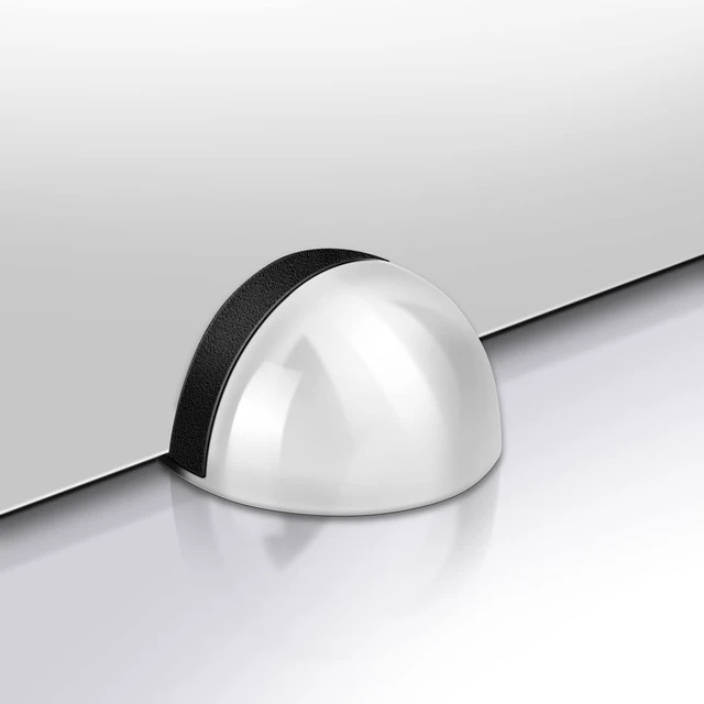 Alt view image 4 of 7 - 4 Pack Magnetic Door Stop Self Adhesive Floor Mounted Door Stoppers Magnetic Door Catch Holder Dome Doorstop for Bottom, White