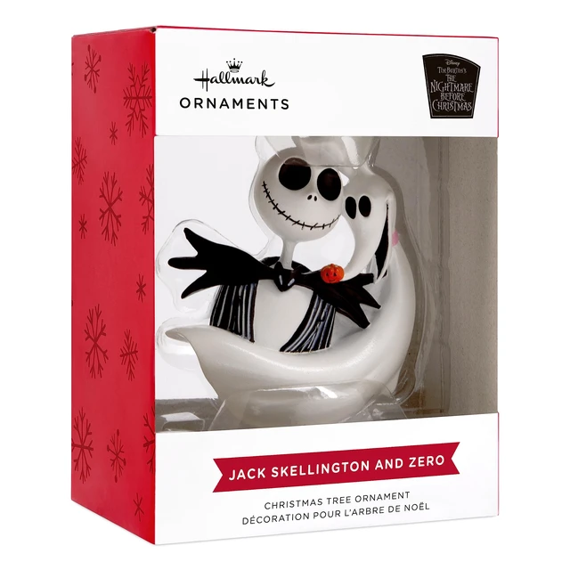 Alt view image 3 of 6 - Disney Tim Burton's The Nightmare Before Christmas Jack Skellington and Zero Christmas Ornament