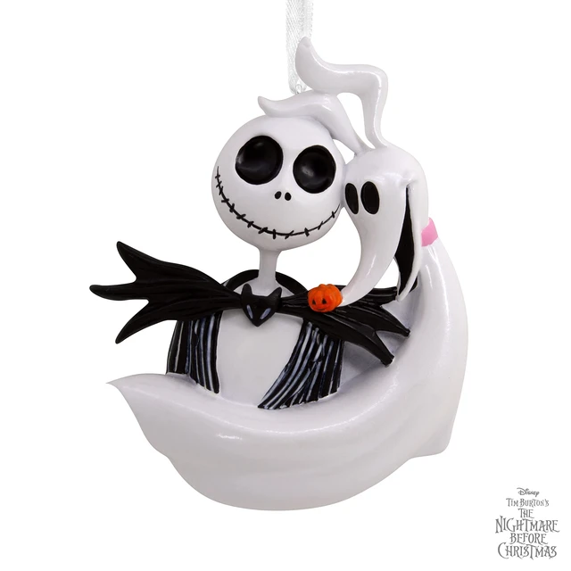 Alt view image 6 of 6 - Disney Tim Burton's The Nightmare Before Christmas Jack Skellington and Zero Christmas Ornament