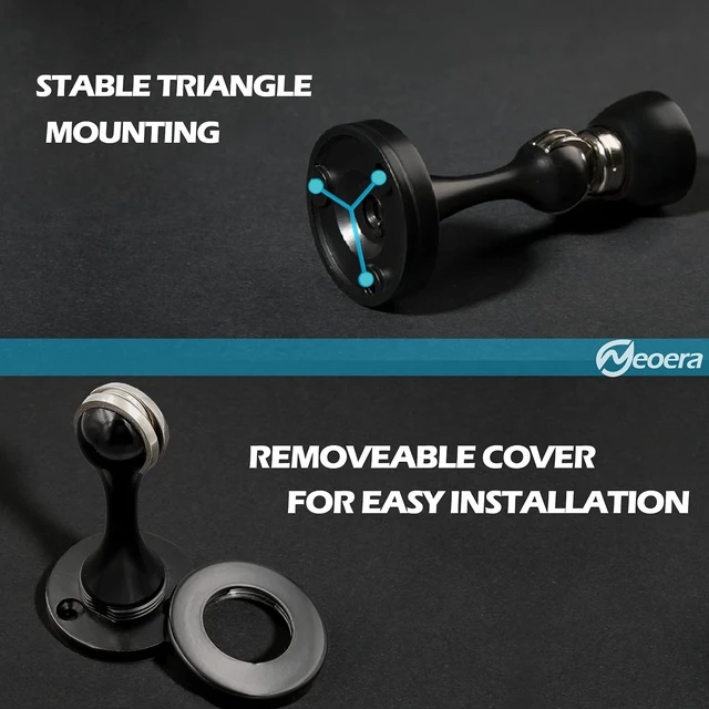 Alt view image 3 of 7 - Magnetic Door StopMatte Black Color Door Stopper Strong Magnetic Door Catch for Hold Door Open, Anti-Rust, Heavy Duty for Various Door Types, Wall & Floor Mount 1Pack