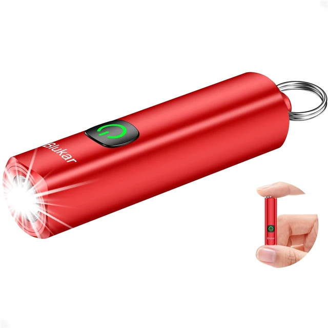 Main image of EDC Rechargeable Keychain Flashlight, 360L Mini Portable Flash Light | 3 Lighting Modes, Memory Function, Waterproof, Compact Pocket Light for Everyday Carry, Emergency, Camping, Outdoor-Red