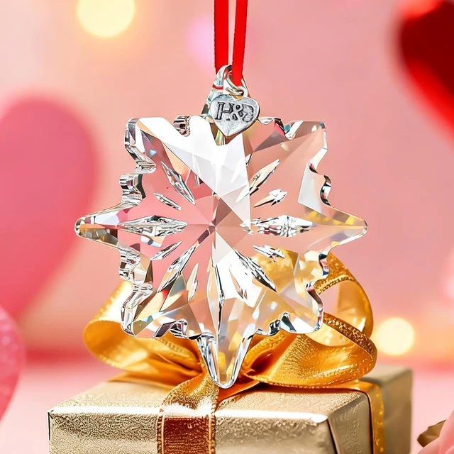 Alt view image 3 of 7 - 2026 Crystal Snowflak Suncatcher Faceted Christmas Hanging Ornament | Faceted Crystal Snowflake Christmas Ornament Clear Glass Suncatcher for Tree Window Winter Display