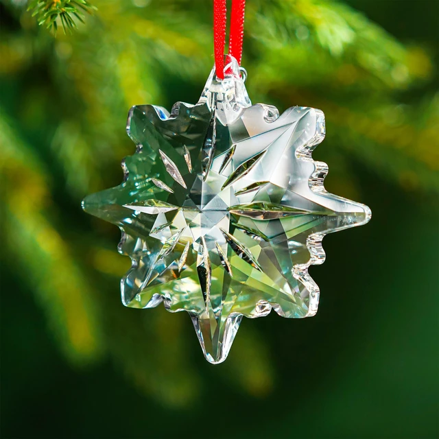 Alt view image 7 of 7 - 2026 Crystal Snowflak Suncatcher Faceted Christmas Hanging Ornament | Faceted Crystal Snowflake Christmas Ornament Clear Glass Suncatcher for Tree Window Winter Display