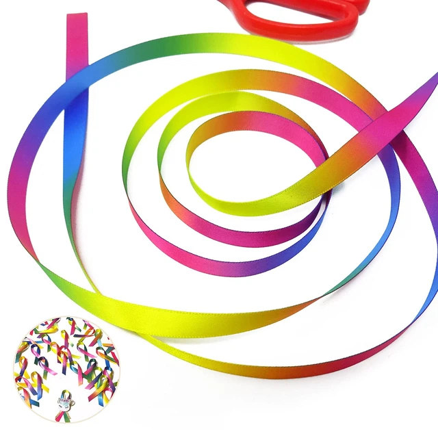 Alt view image 3 of 7 - 50 Yards Double Side Colorful Satin Ribbon Gradient Rainbow Printed Polyester Ribbon for DIY Clothing Holiday Wedding Decoration Handcraft (9mm)