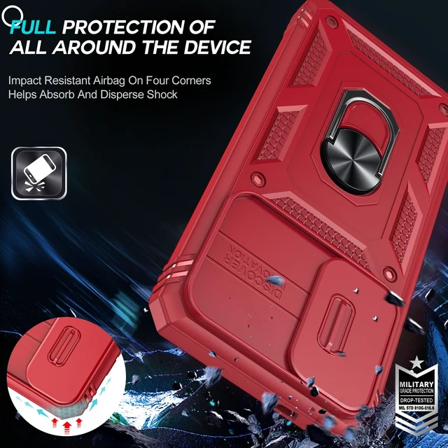 Alt view image 6 of 7 - Compatible for Samsung Galaxy A35-5G Case: Galaxy A35 5G Phone Case with Screen Protector X2, Camera Cover & Magnetic Satnd, Full Body Protection Cell Android Funda para Samsung A 35 5G, Red