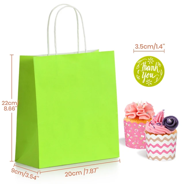Alt view image 2 of 7 - Small Paper Gift Bags with Handles, 6 Colors, 30 Pack | 8.7"x3.5"x7.9", Colorful Party Favor Bags Bulk, For Christmas, Birthdays, Weddings, Festivals, and Parties