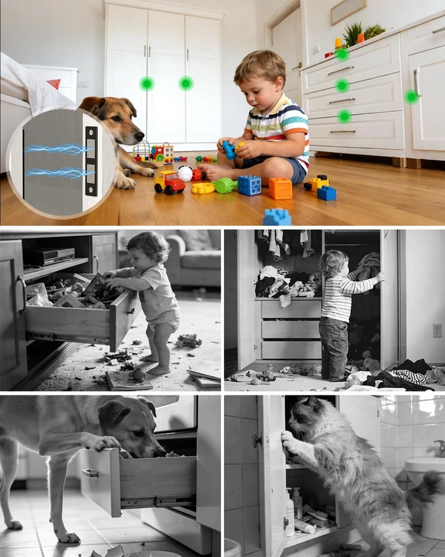 Alt view image 2 of 7 - Magnetic Door Catch, Heavy Duty Cabinet Magnets for Closure Double Magnetic Cabinet Door Catch Black Drawer Magnets Strong Hold for Closet, Wardrobe, Cabinets (3, Black)
