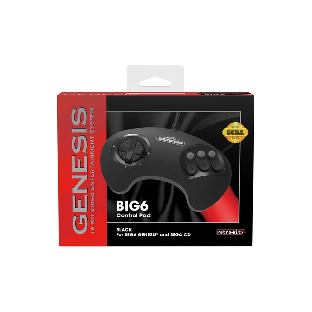 Alt view image 6 of 6 - SEGA Genesis BIG6 6-Button Wired Controller - Original Port | Officially Licensed for Original Sega Genesis/Mega Drive Game Systems