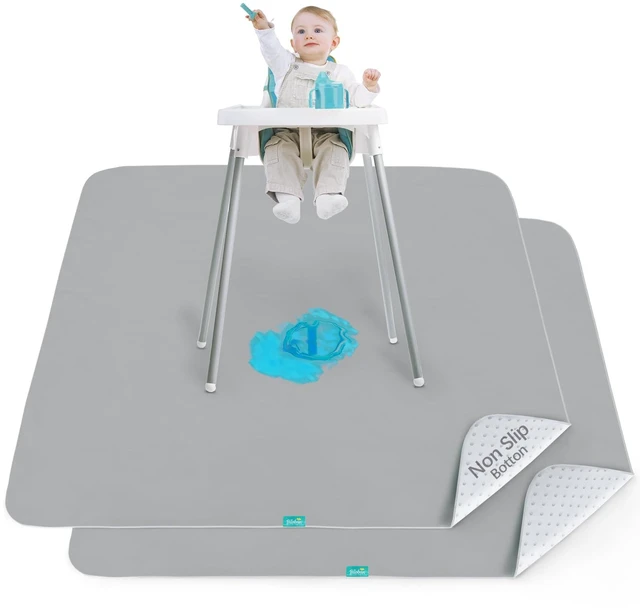 Main image of Splat Mat 2 Pack for Under High Chair Waterproof Splash Mat 42''×46'' | Reusable & Portable Baby Playtime Anti-Slip High Chair Mat for Floor or Table