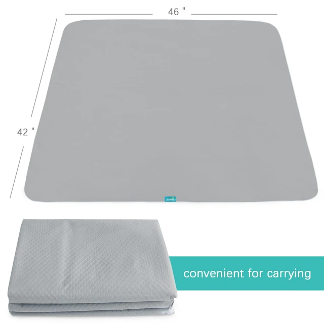 Alt view image 6 of 6 - Splat Mat 2 Pack for Under High Chair Waterproof Splash Mat 42''×46'' | Reusable & Portable Baby Playtime Anti-Slip High Chair Mat for Floor or Table