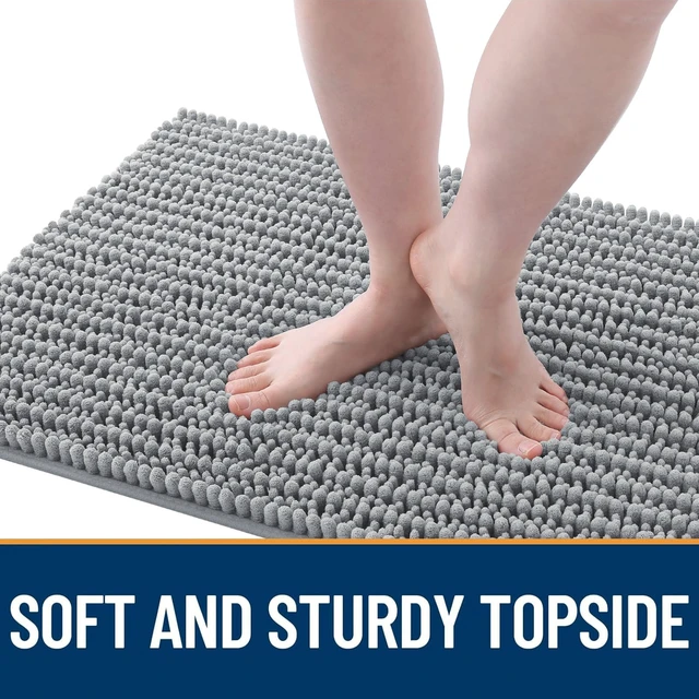 Alt view image 3 of 7 - Dog Door Mat for Muddy Paws 30x20, Ultra-Absorbent Chenille Mud Mat | Grey, Absorbs Moisture and Dirt, Non-Slip Washable Doormat, Quick-Drying Indoor Entryway Floor Carpet for Dogs and Muddy Paws