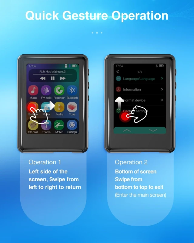 Alt view image 2 of 7 - MP3 Player with Bluetooth 5.3