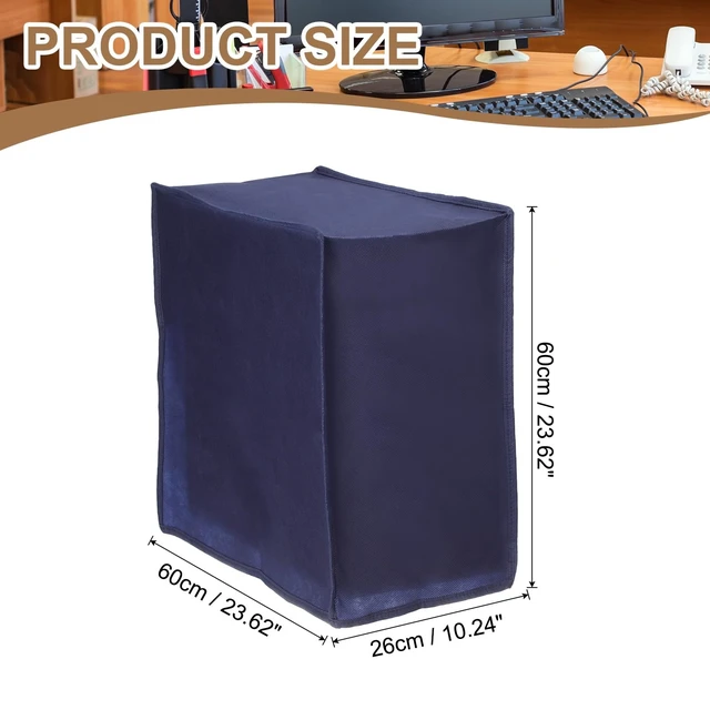 Alt view image 2 of 6 - Computer Dust Cover, 24" Desktop Host PC Dust Protection Waterproof Cover Case for Desktop PC CPU Protector - 1Pcs (Blue)