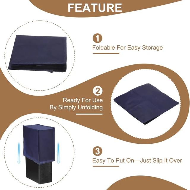 Alt view image 4 of 6 - Computer Dust Cover, 24" Desktop Host PC Dust Protection Waterproof Cover Case for Desktop PC CPU Protector - 1Pcs (Blue)