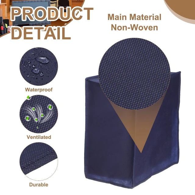 Alt view image 3 of 6 - Computer Dust Cover, 24" Desktop Host PC Dust Protection Waterproof Cover Case for Desktop PC CPU Protector - 1Pcs (Blue)