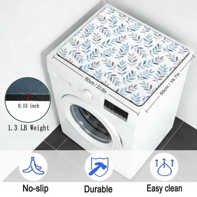 Alt view image 3 of 7 - Leaf Aesthetics Washer and Dryer Covers for the Top, Plants Theme Washer Protector Mat Non-slip for Countertop, 23.6" x 19.7" Dust-proof for Laundry Room Kitchen