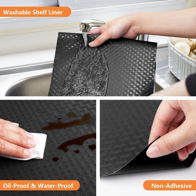 Alt view image 4 of 7 - Shelf Liners for Kitchen Cabinets, Drawer Mats Non Adhensive 11.8"× 118" | Non Adhesive,Waterproof,Non Slip,EVA Material,Washable,Easy to Cut, As Kitchen Shelf Drawer Cupboard liner Refrigerator Mat