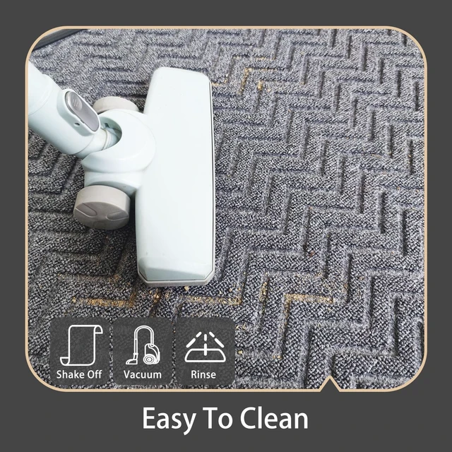 Alt view image 4 of 7 - Front Door Mat Outside Entrance 17"×29", Non-Slip Outdoor Mat, Grey | Heavy-Duty and Durable Welcome Mat for Front and Back Door, Low-Profile All-Season Indoor Outdoor Floor Mat for Entryway
