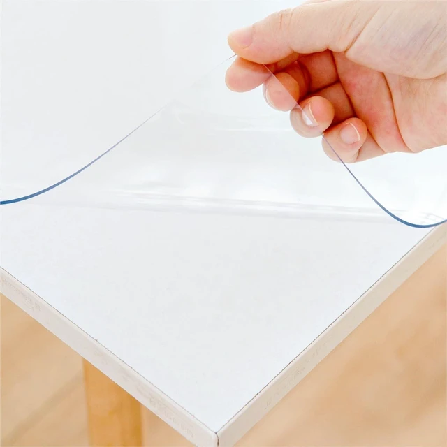 Main image of Clear Table Cover - 12 x 40 Inch, 1.5mm Thick Plastic Mat, Protector for Desks and Tables