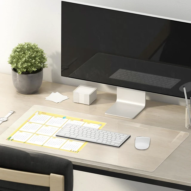 Alt view image 2 of 6 - Clear Table Cover - 12 x 40 Inch, 1.5mm Thick Plastic Mat, Protector for Desks and Tables